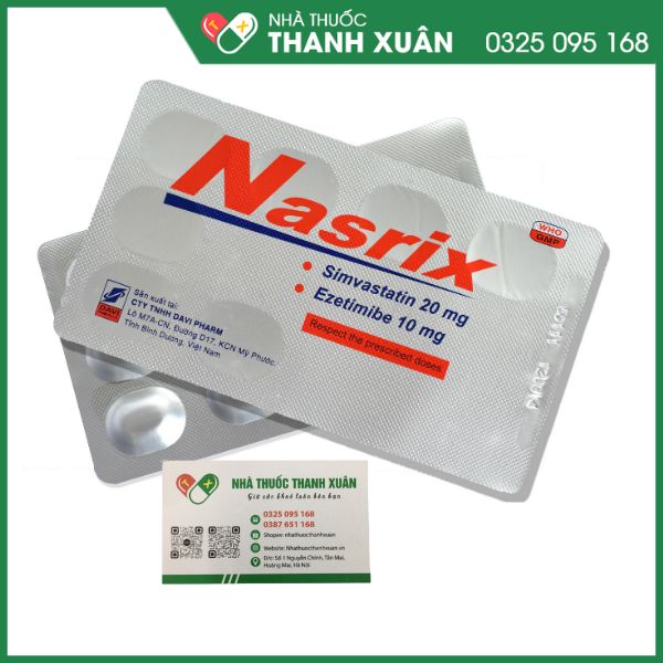 Nasrix trị rối loạn mỡ máu (6 vỉ x 10 viên)